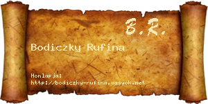 Bodiczky Rufina névjegykártya